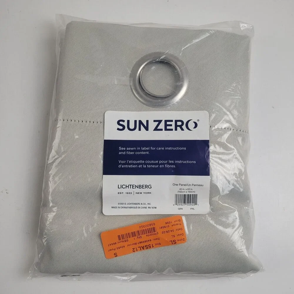 NEW Sun Zero 40 x 63 Grommet One curtain panel 'Pearl' #CT17